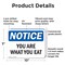 Signmission You Are What You Eat, 10 in W x Rectangle, Plastic OS-2PACK-NS-P-710-L-19093 - alternate 2